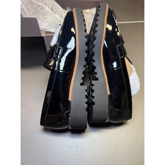 Franco Sarto Womens Black Patent Tassel Loafers Platform Lug Sole  7.5M - Picture 13 of 15